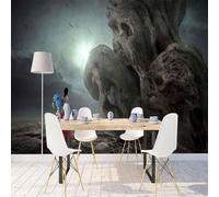 XLMING Cartoon Girl Stone Bird Art 3D Papier Peint Luxe Décoration Manger Adulte Intérieure Salon Canapé Chambre Fond TV Mur-350cm×256cm