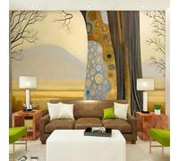 XLMING Cartoon Hiver Grand Arbre Prairie Haute Montagne Belle Vue 3D Papier Peint Premium Texturé Soie Bureau Salle à Manger Salon Chambre Coucher Canapé TV Mur-250cm×170cm