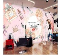 XLMING Cartoon Parfum Femme Rouge À Lèvres Fleurs Roses Maquillage 3D Papier Peint Premium Texturé Soie Bureau Salle à Manger Salon Chambre Coucher Canapé TV Mur-150cm×105cm