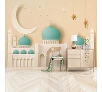 XLMING Cartoon Ville Architecture Lune Ciel Étoilé 3D Papier Peint Luxe Décoration Manger Adulte Intérieure Salon Canapé Chambre Fond TV Mur-350cm×256cm