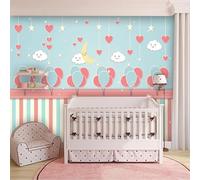 XLMING Cartoon Warm Balloon Love Heart Moon White Clouds Papier Peint 3D Soie De Luxe Intissé Bureau Salle à Manger Canapé Chambre Salon TV Mural Décoratif-250cm×170cm