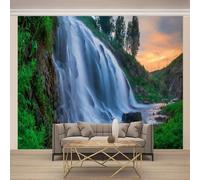 XLMING Cascade Stéréoscopique Montagne Ciel Arbre Papier Peint 3D Soie Texturée Haut De Gamme Salon Canapé Chambre À Coucher Salle Manger Murale-430cm×300cm