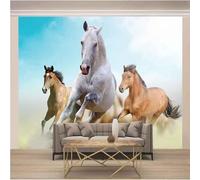 XLMING Cheval Animal Tridimensionnel Simple 3D Papier Peint Luxe Décoration Manger Adulte Intérieure Salon Canapé Chambre Fond TV Mur-350cm×256cm