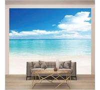 XLMING Ciel Bleu Stéréo Simple Nuages Blancs Mer 3D Papier Peint Luxe Décoration Manger Adulte Intérieure Salon Canapé Chambre Fond TV Mur-430cm×300cm