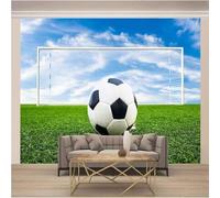 XLMING Ciel Bleu Stéréoscopique Nuages Blancs Vert Terrain De Football Art 3D Papier Peint Luxe Décoration Manger Adulte Intérieure Salon Canapé Chambre Fond TV Mur-400cm×280cm