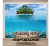 XLMING Ciel Bleu Tridimensionnel Mer Petite Île 3D Papier Peint Luxe Décoration Manger Adulte Intérieure Salon Canapé Chambre Fond TV Mur-430cm×300cm