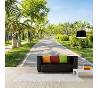 XLMING Ciel En Trois Dimensions Arbres Verts Chemin 3D Papier Peint Texture Soyeuse Intissé Salle à Manger Bureau D'étude Canapé Chambre Salon TV Mur-300cm×210cm