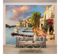 XLMING Ciel Mer Montagnes Architecture En Trois Dimensions Papier Peint 3D Soie Texturée Haut De Gamme Salon Canapé Chambre À Coucher Salle Manger Murale-430cm×300cm