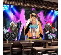 XLMING Coloré Graffiti Dynamique Tendance Musique Street Dance 3D Papier Peint Premium Texturé Soie Bureau Salle à Manger Salon Chambre Coucher Canapé TV Mur-200cm×140cm