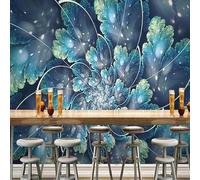 XLMING Composition Florale Créative En Trois Dimensions À Grande Échelle Bleue 3D Papier Peint Premium Texturé Soie Bureau Salle à Manger Salon Chambre Coucher Canapé TV Mur-400cm×280cm