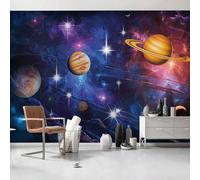 XLMING Cosy Beautiful Cosmic Star Planet Star 3D Papier Peint Premium Texturé Soie Bureau Salle à Manger Salon Chambre Coucher Canapé TV Mur-350cm×256cm