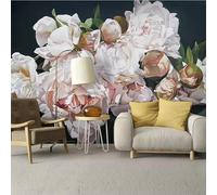 XLMING Cosy Retro Nostalgie Fleur De Rose Peinte À La Main 3D Papier Peint Texture Soyeuse Intissé Salle à Manger Bureau D'étude Canapé Chambre Salon TV Mur-150cm×105cm