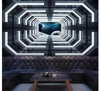 XLMING Couloir Abstrait Planète Cosmos Extension Spatiale 3D Papier Peint Luxe Décoration Manger Adulte Intérieure Salon Canapé Chambre Fond TV Mur-430cm×300cm