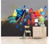 XLMING Créatif Dessin À La Main Lignes Oiseaux En Vol Graffiti 3D Papier Peint Texture Soyeuse Intissé Salle à Manger Bureau D'étude Canapé Chambre Salon TV Mur-250cm×170cm