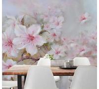 XLMING Créatif Dessin À La Main Magnifique Rose Fleur De Pêcher 3D Papier Peint Luxe Décoration Manger Adulte Intérieure Salon Canapé Chambre Fond TV Mur-150cm×105cm
