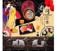 XLMING Créatif Dessiné À La Main : Nourriture Personnes Architecture 3D Papier Peint Luxe Décoration Manger Adulte Intérieure Salon Canapé Chambre Fond TV Mur-300cm×210cm