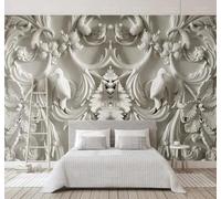 XLMING Créatif En Relief Plantes Fleurs Petits Oiseaux 3D Papier Peint Premium Texturé Soie Bureau Salle à Manger Salon Chambre Coucher Canapé TV Mur-400cm×280cm