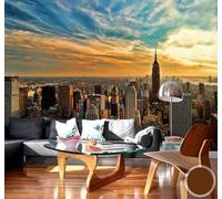 XLMING Créatif Esthétique Coucher De Soleil Architecture Urbaine Paysage 3D Papier Peint Luxe Décoration Manger Adulte Intérieure Salon Canapé Chambre Fond TV Mur-150cm×105cm