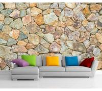 XLMING Créatif Minimaliste Coloré Mur De Pierre Individualité Papier Peint 3D Soie De Luxe Intissé Bureau Salle à Manger Canapé Chambre Salon TV Mural Décoratif-430cm×300cm