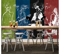 XLMING Créatif Musique Bar Café Original Papier Peint 3D Soie De Luxe Intissé Bureau Salle à Manger Canapé Chambre Salon TV Mural Décoratif-300cm×210cm