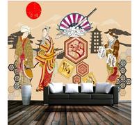 XLMING Créatif : Personnages Dessinés À La Main Architecture Lever Du Soleil 3D Papier Peint Luxe Décoration Manger Adulte Intérieure Salon Canapé Chambre Fond TV Mur-250cm×170cm