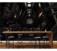 XLMING Créatif Tridimensionnel Cosmique Vaisseau Spatial Planète 3D Papier Peint Luxe Décoration Manger Adulte Intérieure Salon Canapé Chambre Fond TV Mur-250cm×170cm