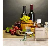 XLMING Créatif Tridimensionnel Fruits Coupe Seau En Bois 3D Papier Peint Texture Soyeuse Intissé Salle à Manger Bureau D'étude Canapé Chambre Salon TV Mur-400cm×280cm