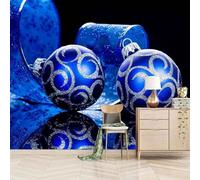 XLMING Créatif Tridimensionnel Minimaliste Boule Suspendue Bleue 3D Papier Peint Texture Soyeuse Intissé Salle à Manger Bureau D'étude Canapé Chambre Salon TV Mur-350cm×256cm