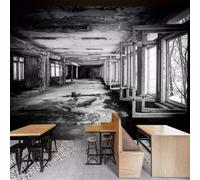 XLMING Créatif Tridimensionnel Noir Et Blanc Architecture Expansion Spatiale 3D Papier Peint Texture Soyeuse Intissé Salle à Manger Bureau D'étude Canapé Chambre Salon TV Mur-400cm×280cm