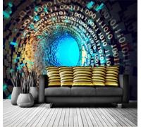 XLMING Créatif Tridimensionnel Tunnel Extension Spatiale Inspiration Technologique 3D Papier Peint Luxe Décoration Manger Adulte Intérieure Salon Canapé Chambre Fond TV Mur-430cm×300cm