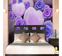 XLMING Créativité Amour Violet Bleu Rose 3D Papier Peint Premium Texturé Soie Bureau Salle à Manger Salon Chambre Coucher Canapé TV Mur-400cm×280cm