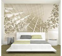 XLMING Créativité Boules Dorées Géométrie Espace Originalité Papier Peint 3D Soie De Luxe Intissé Bureau Salle à Manger Canapé Chambre Salon TV Mural Décoratif-430cm×300cm