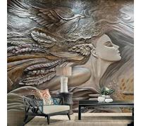 XLMING Créativité Relief Bas Relief Oiseaux En Vol Personnages 3D Papier Peint Luxe Décoration Manger Adulte Intérieure Salon Canapé Chambre Fond TV Mur-250cm×170cm