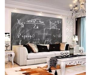 XLMING Créativité Tableau Noir Dessiné À La Main Formule Mathématique Individualité 3D Papier Peint Premium Texturé Soie Bureau Salle à Manger Salon Chambre Coucher Canapé TV Mur-300cm×210cm