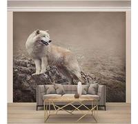 XLMING Cubic Simple Prairie Animal Wolf 3D Papier Peint Luxe Décoration Manger Adulte Intérieure Salon Canapé Chambre Fond TV Mur-300cm×210cm