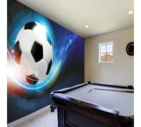 XLMING De Belles Couleurs Créatives Pour Le Football : Les Rayures Brillent 3D Papier Peint Texture Soyeuse Intissé Salle à Manger Bureau D'étude Canapé Chambre Salon TV Mur-400cm×280cm