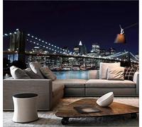 XLMING Décontracté Original Rétro Grand Pont Ville Architecture 3D Papier Peint Texture Soyeuse Intissé Salle à Manger Bureau D'étude Canapé Chambre Salon TV Mur-350cm×256cm