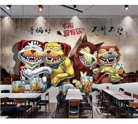 XLMING Décoration Murale Rétro En Ciment Avec Chien En Train De Boire Papier Peint 3D Soie Texturée Haut De Gamme Salon Canapé Chambre À Coucher Salle Manger Murale-350cm×256cm
