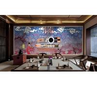 XLMING Délices Culinaires Sushis Figures Architecture Arbres Papier Peint 3D Soie De Luxe Intissé Bureau Salle à Manger Canapé Chambre Salon TV Mural Décoratif-200cm×140cm