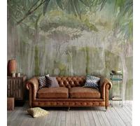 XLMING Dessin À La Main Abstrait Rétro Tropical Forêt Cerf 3D Papier Peint Premium Texturé Soie Bureau Salle à Manger Salon Chambre Coucher Canapé TV Mur-430cm×300cm