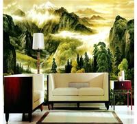 XLMING Dessin À La Main Art Encre De Chine Paysage Forêt Vue 3D Papier Peint Texture Soyeuse Intissé Salle à Manger Bureau D'étude Canapé Chambre Salon TV Mur-150cm×105cm