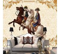 XLMING Dessin À La Main Art Personnages Animaux Chevaux Motifs 3D Papier Peint Texture Soyeuse Intissé Salle à Manger Bureau D'étude Canapé Chambre Salon TV Mur-250cm×170cm