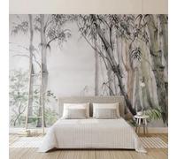 XLMING Dessin À La Main Encre Et Lavis Art Faible Bois De Bambous 3D Papier Peint Premium Texturé Soie Bureau Salle à Manger Salon Chambre Coucher Canapé TV Mur-250cm×170cm