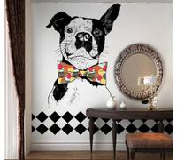 XLMING Dessin À La Main Noir Et Blanc Chiot Animaux Décoration 3D Papier Peint Luxe Décoration Manger Adulte Intérieure Salon Canapé Chambre Fond TV Mur-350cm×256cm
