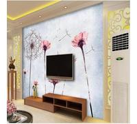 XLMING Dessin À La Main Nostalgie Simple Beauté Pissenlit Marguerite Papier Peint 3D Soie De Luxe Intissé Bureau Salle à Manger Canapé Chambre Salon TV Mural Décoratif-250cm×170cm