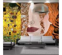 XLMING Dessin Abstrait À La Main Vintage Art Doodle Woman Papier Peint 3D Soie Texturée Haut De Gamme Salon Canapé Chambre À Coucher Salle Manger Murale-430cm×300cm