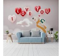 XLMING Dessin Animé Warmth Love Mama Bear Little Bear 3D Papier Peint Premium Texturé Soie Bureau Salle à Manger Salon Chambre Coucher Canapé TV Mur-150cm×105cm