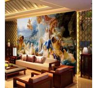 XLMING Dessiné À La Main Aquarelle Art Personnages Petits Anges 3D Papier Peint Premium Texturé Soie Bureau Salle à Manger Salon Chambre Coucher Canapé TV Mur-250cm×170cm