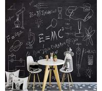 XLMING Dessiné À La Main Art Cartoon Tableau Noir Mathématiques Sablier 3D Papier Peint Texture Soyeuse Intissé Salle à Manger Bureau D'étude Canapé Chambre Salon TV Mur-300cm×210cm