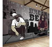 XLMING Dessiné À La Main Art Danse Jeunes Street Dance Graffiti 3D Papier Peint Premium Texturé Soie Bureau Salle à Manger Salon Chambre Coucher Canapé TV Mur-400cm×280cm